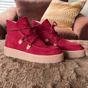 Hush Puppies Red Ankle Boots